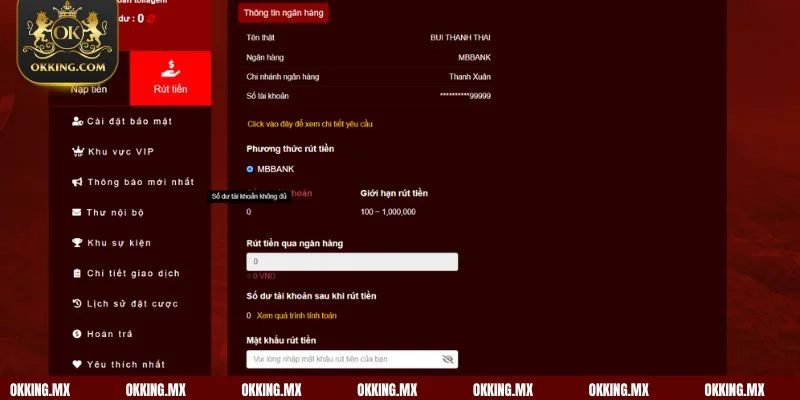 Hướng dẫn rút tiền Okking với các bước chi tiết 