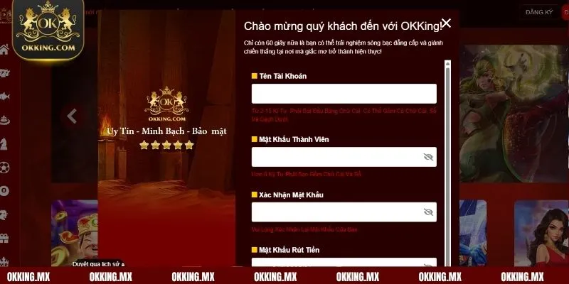 Hướng dẫn quy trình đăng ký OKKing cho newbie 